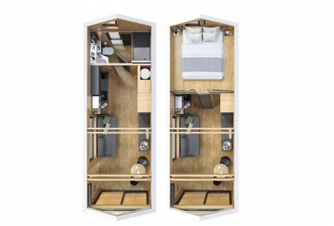 Osnova montažne kuće Tiny Home, 23 m², Adria Home