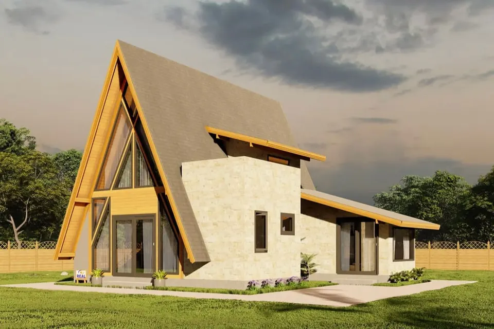 Montažna kuća A-frame tip 1–6 (katalog), 50 m², A frame montažne kuće