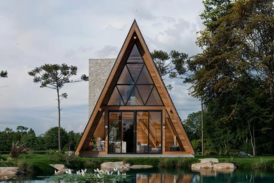 Montažna kuća A-frame tip 1–6 (katalog), 50 m², A frame montažne kuće