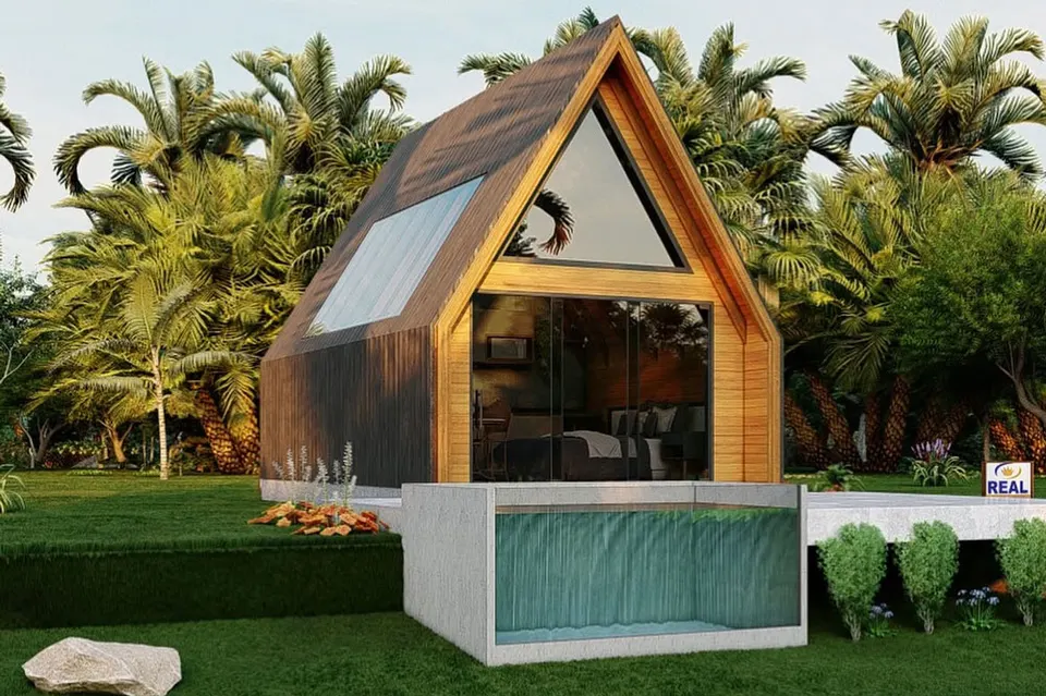 Montažna kuća A-frame tip 1–6 (katalog), 50 m², A frame montažne kuće