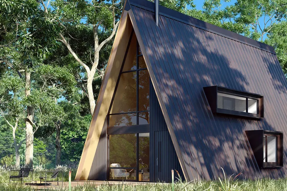 Montažna kuća A-frame tip 1–6 (katalog), 50 m², A frame montažne kuće