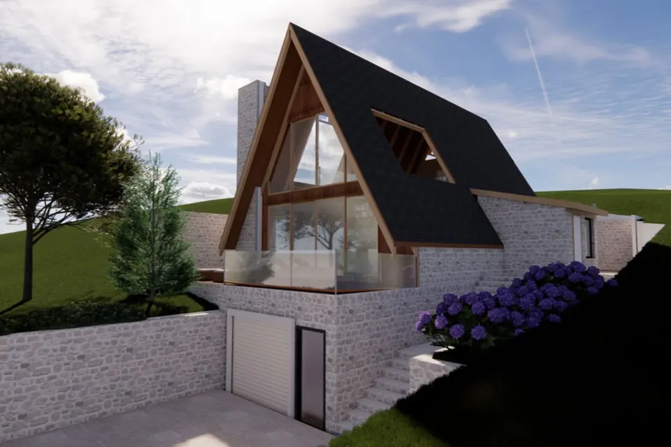 Montažna kuća A-frame tip 1–6 (katalog), 50 m², A frame montažne kuće