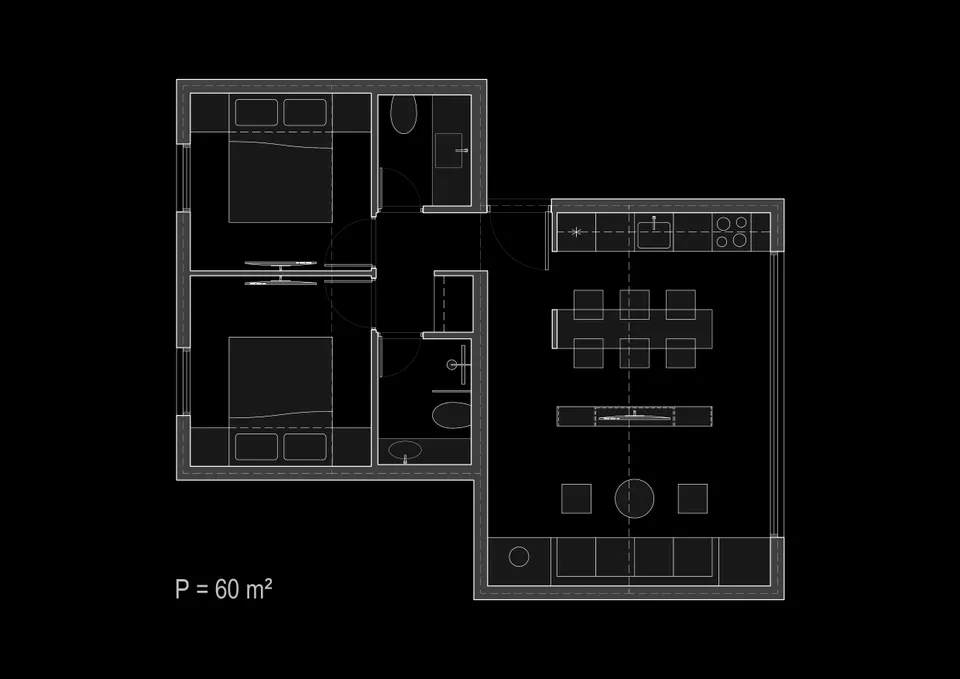 Montažna kuća Modul 60, 60 m², Arhimod