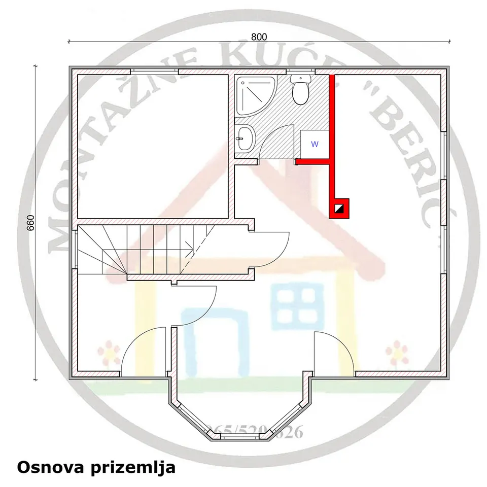 Osnova montažne kuće Montažna kuća 112b, 112 m², Montažne kuće Berić