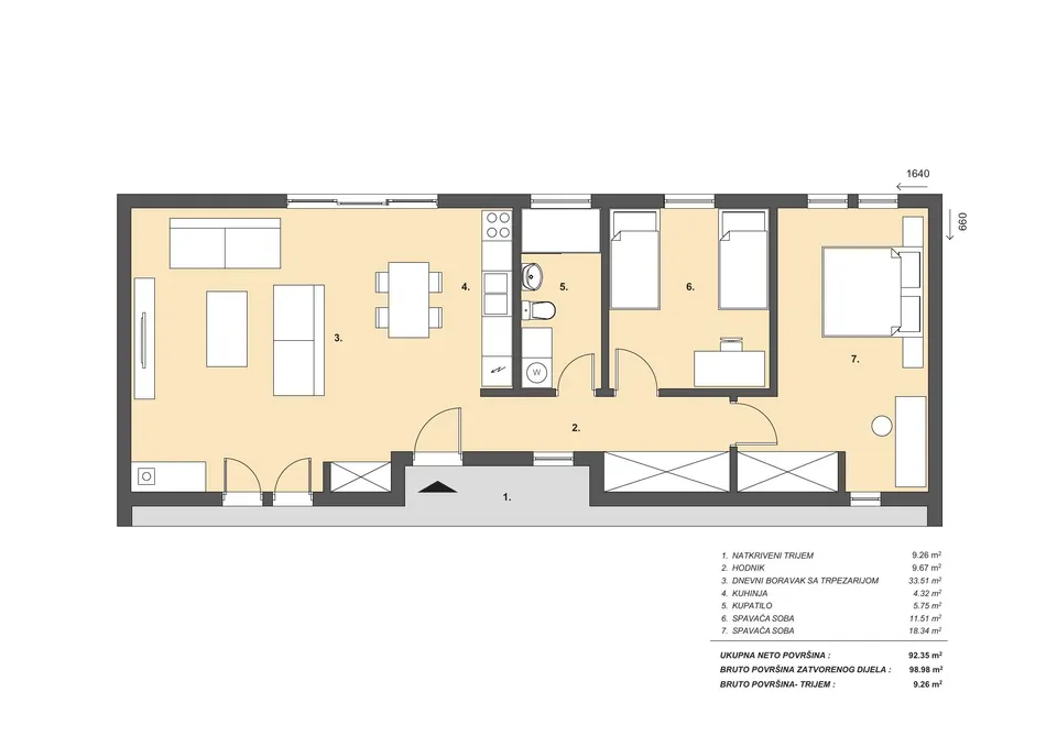 Osnova: Bojić Mont BM 108, 92 m²