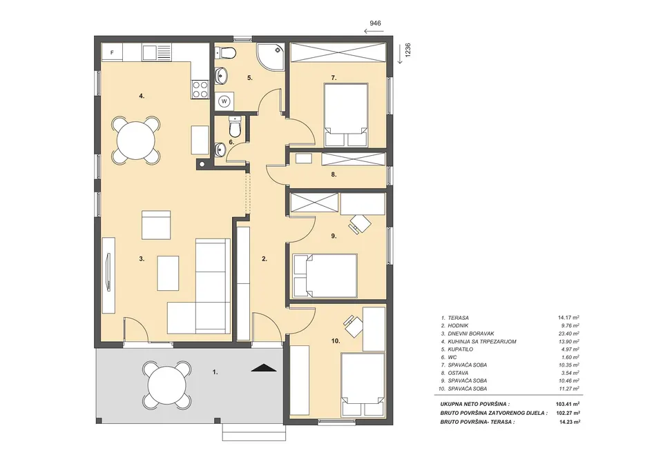 Osnova: Bojić Mont BM 116, 103 m²