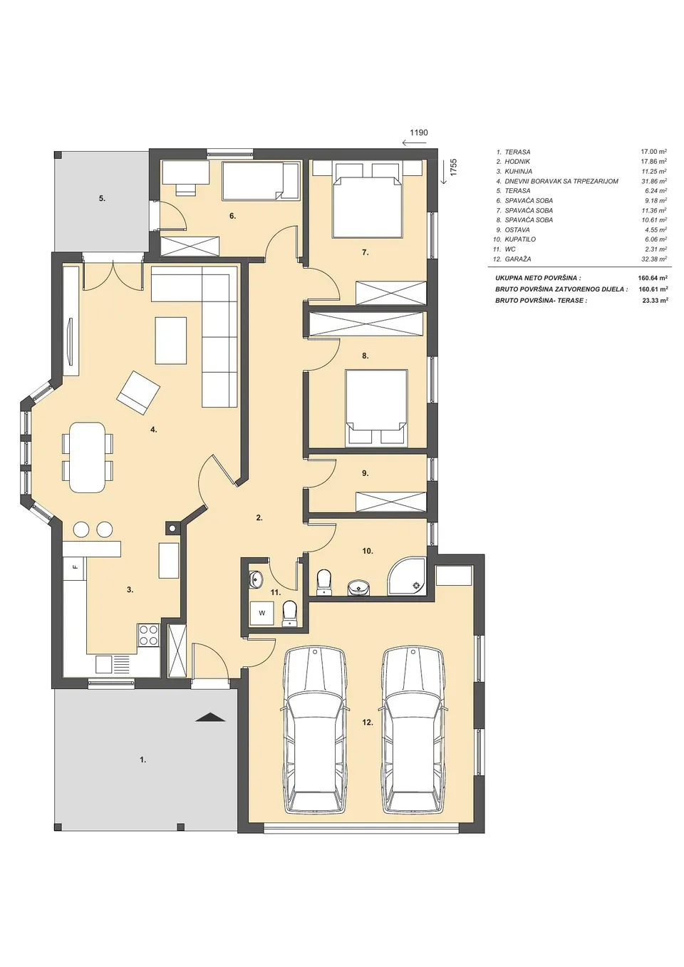 Osnova: Bojić Mont BM 184, 103 m²