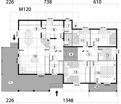 Montažna kuća Montažna kuća Tip 117, 117 m², Bor Promet