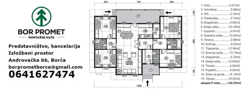 Montažna kuća Montažna kuća Tip 135, 134 m², Bor Promet