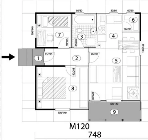 Montažna kuća Montažna kuća Tip 52, 52 m², Bor Promet