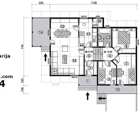 Montažna kuća Montažna kuća Tip 90, 93 m², Bor Promet