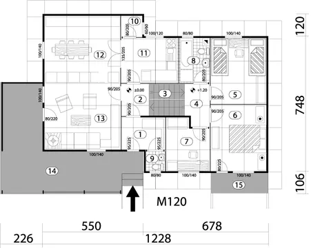 Montažna kuća Tip 105, 121 m², Budućnost