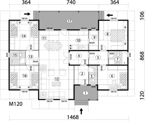 Montažna kuća Tip 135, 147 m², Budućnost