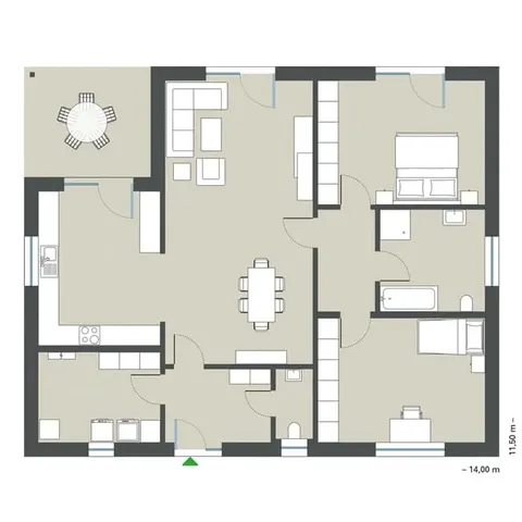 Osnova montažne kuće Tip 161, 161 m², Budućnost