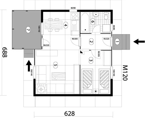 Montažna kuća Tip 44B, 50 m², Budućnost