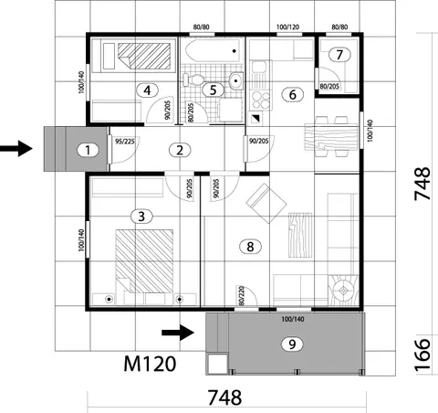 Montažna kuća Tip 59, 64 m², Budućnost