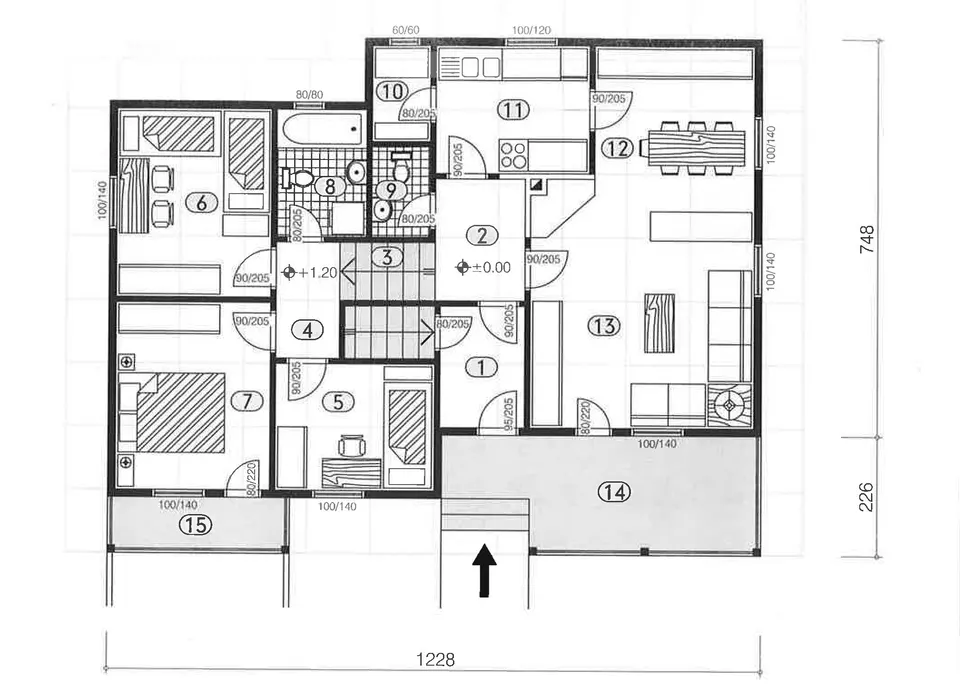 Osnova montažne kuće Montažna kuća 101, 90 m², DIĆA DOO