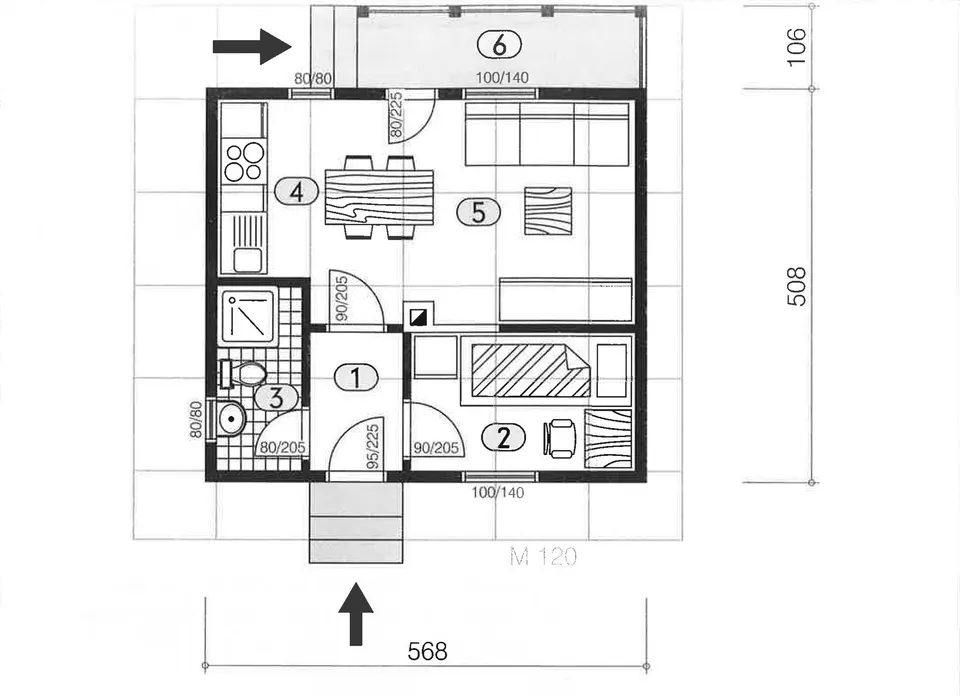 Osnova montažne kuće Montažna kuća 30, 27 m², DIĆA DOO