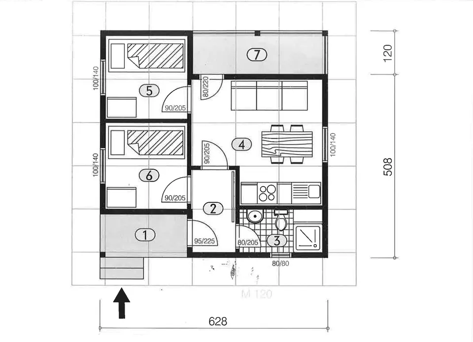 Osnova montažne kuće Montažna kuća 35, 31 m², DIĆA DOO