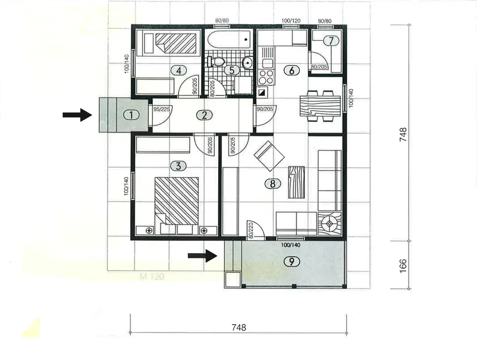 Osnova montažne kuće Montažna kuća 59, 52 m², DIĆA DOO