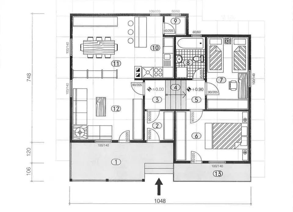 Osnova montažne kuće Montažna kuća 86, 79 m², DIĆA DOO