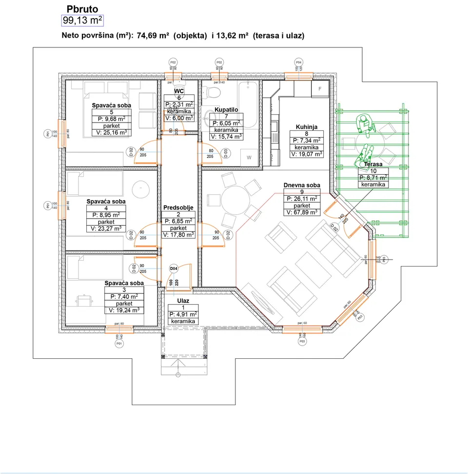 Montažna kuća DOM Classic 99, 99 m², DOM Montažne kuće