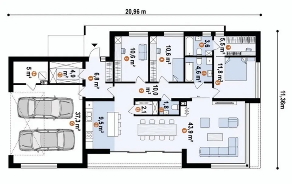 Montažna kuća DOM Modern 130, 130 m², DOM Montažne kuće
