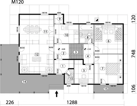 Montažna kuća Tip 110, 110 m², DoMil Montažne kuće