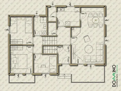 Osnova montažne kuće Domino 112, 112 m², Domino