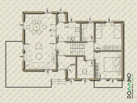 Osnova montažne kuće Domino 127, 127 m², Domino