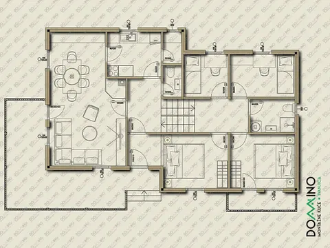 Osnova montažne kuće Domino 135, 135 m², Domino