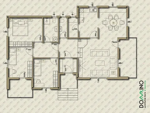 Osnova montažne kuće Domino 141-2, 141 m², Domino