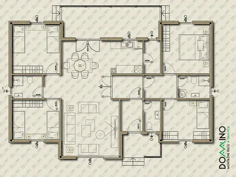 Osnova montažne kuće Domino 150, 150 m², Domino