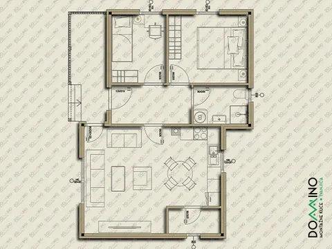 Osnova montažne kuće Domino 73, 73 m², Domino
