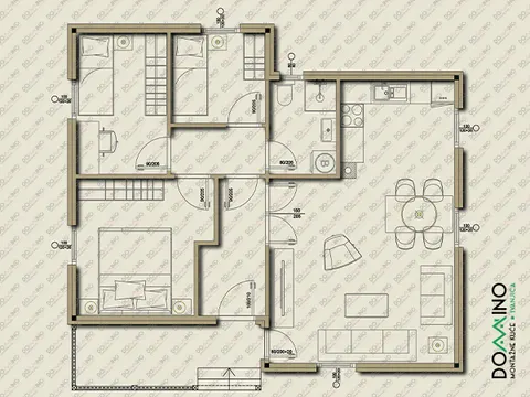 Osnova montažne kuće Domino 85, 85 m², Domino