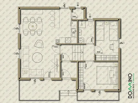 Osnova montažne kuće Domino 99, 99 m², Domino