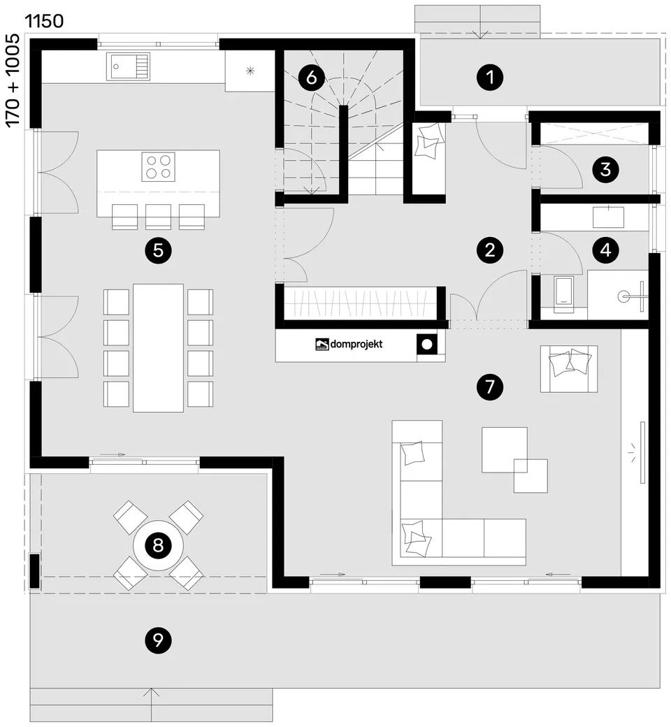 Osnova: Domprojekt Beata, 179 m²