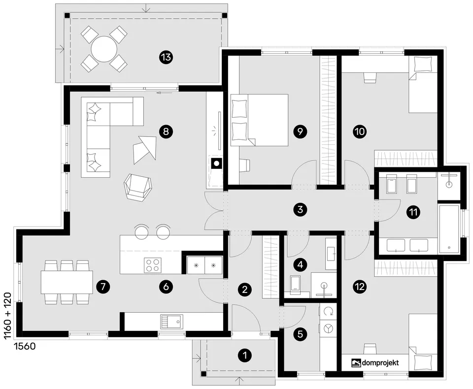 Osnova: Domprojekt Bela, 133 m²