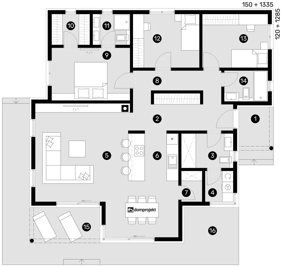 Osnova: Domprojekt Catherine, 124 m²