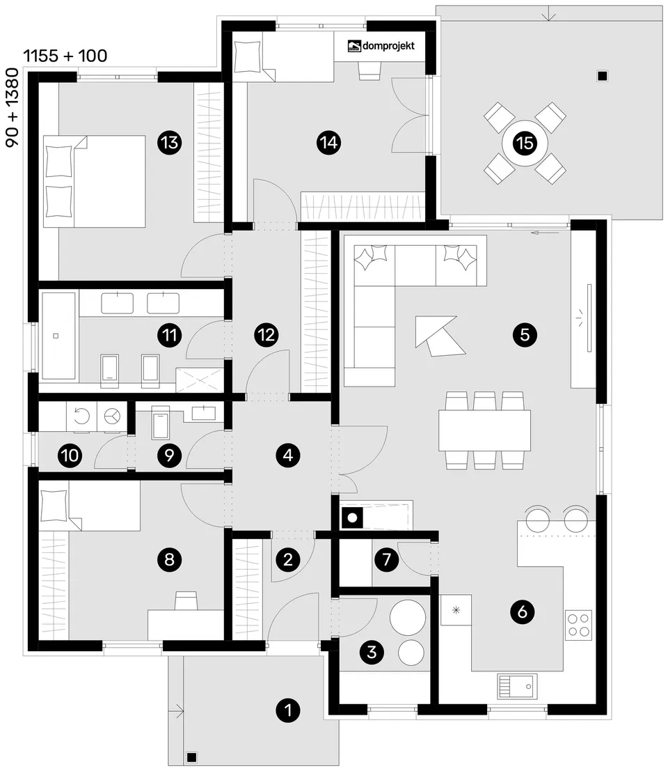 Osnova: Domprojekt Claudia, 125 m²