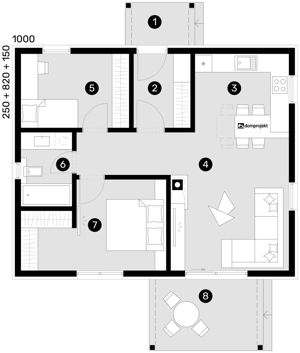 Osnova: Domprojekt Dalia, 75 m²