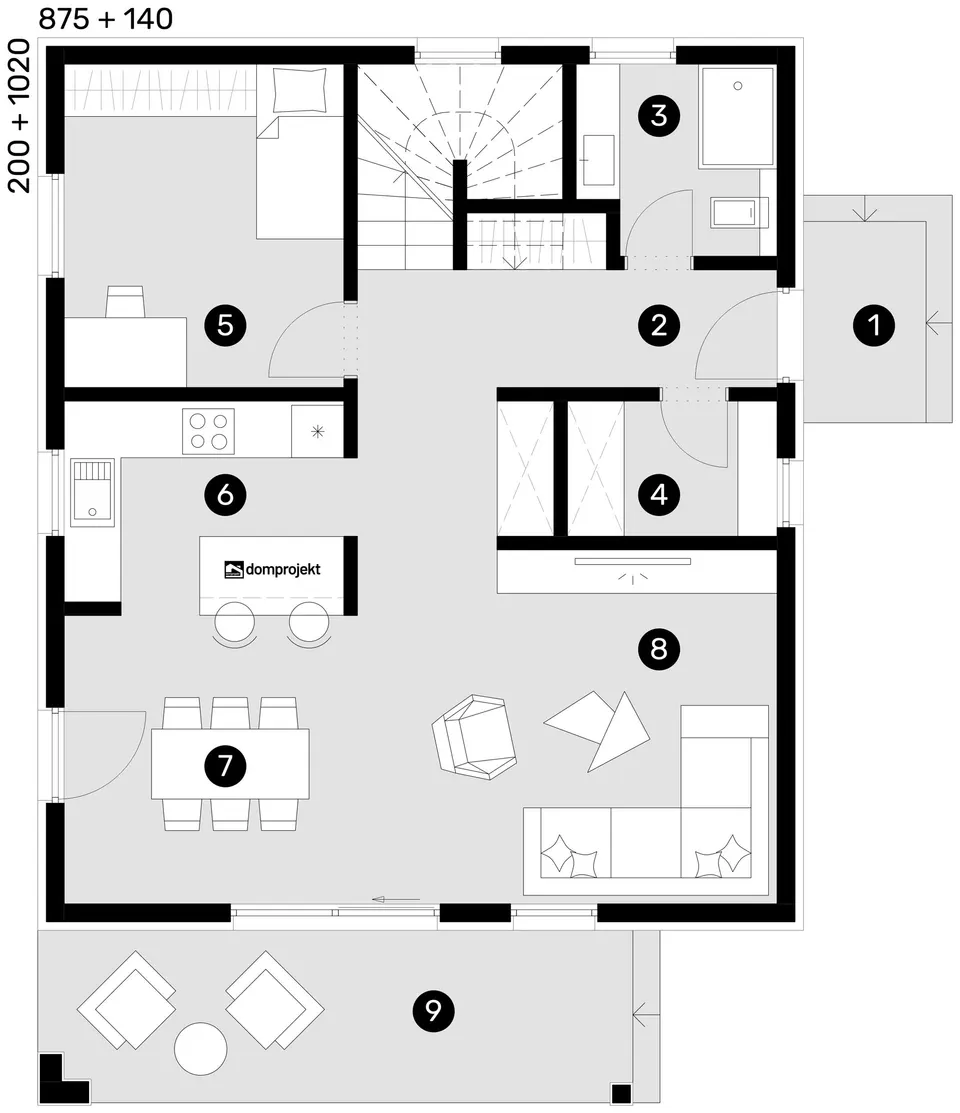 Osnova: Domprojekt Dolores, 155 m²