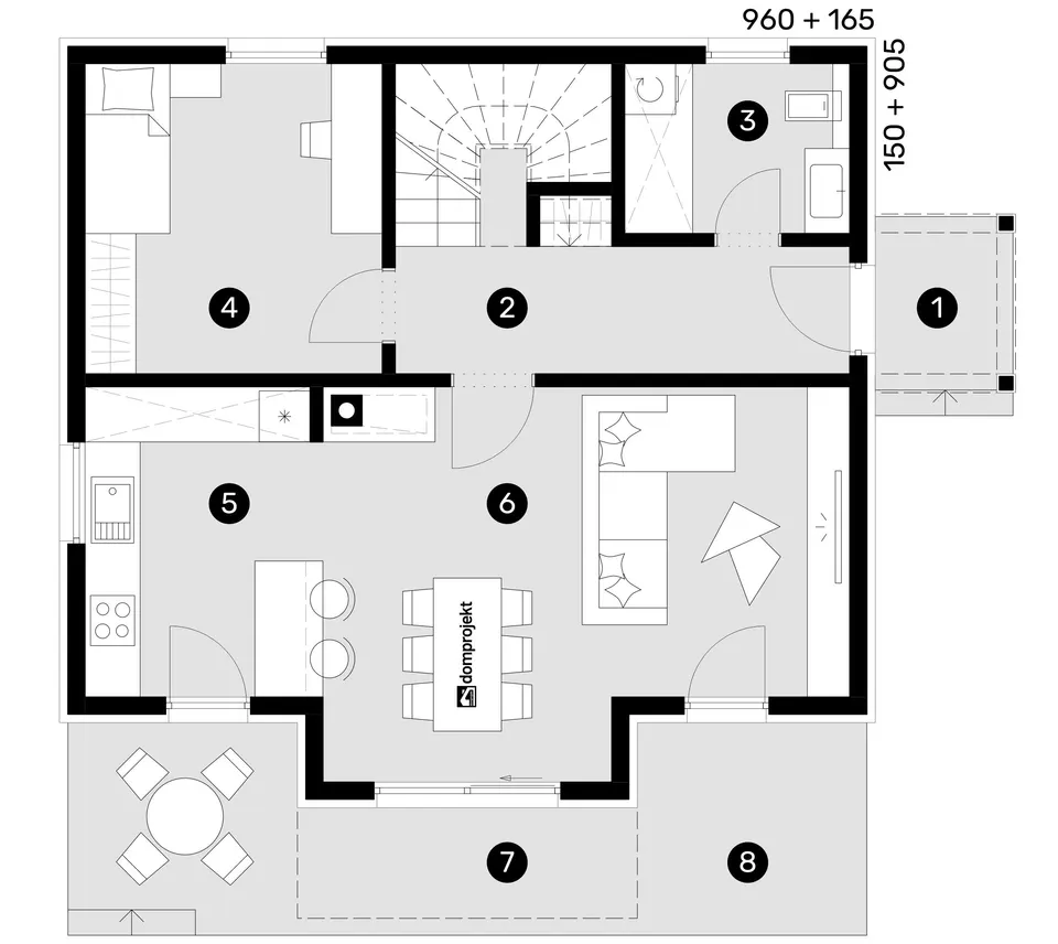 Osnova: Domprojekt Doris, 135 m²