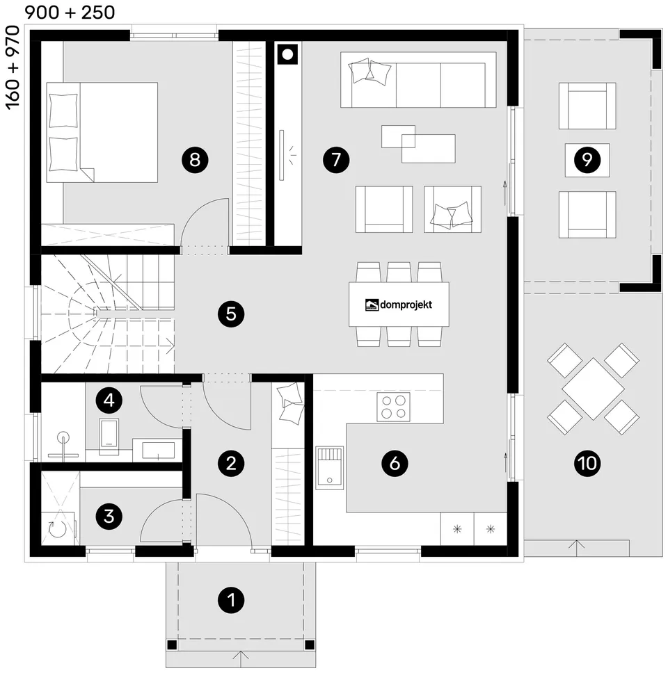 Osnova: Domprojekt Edvina, 154 m²