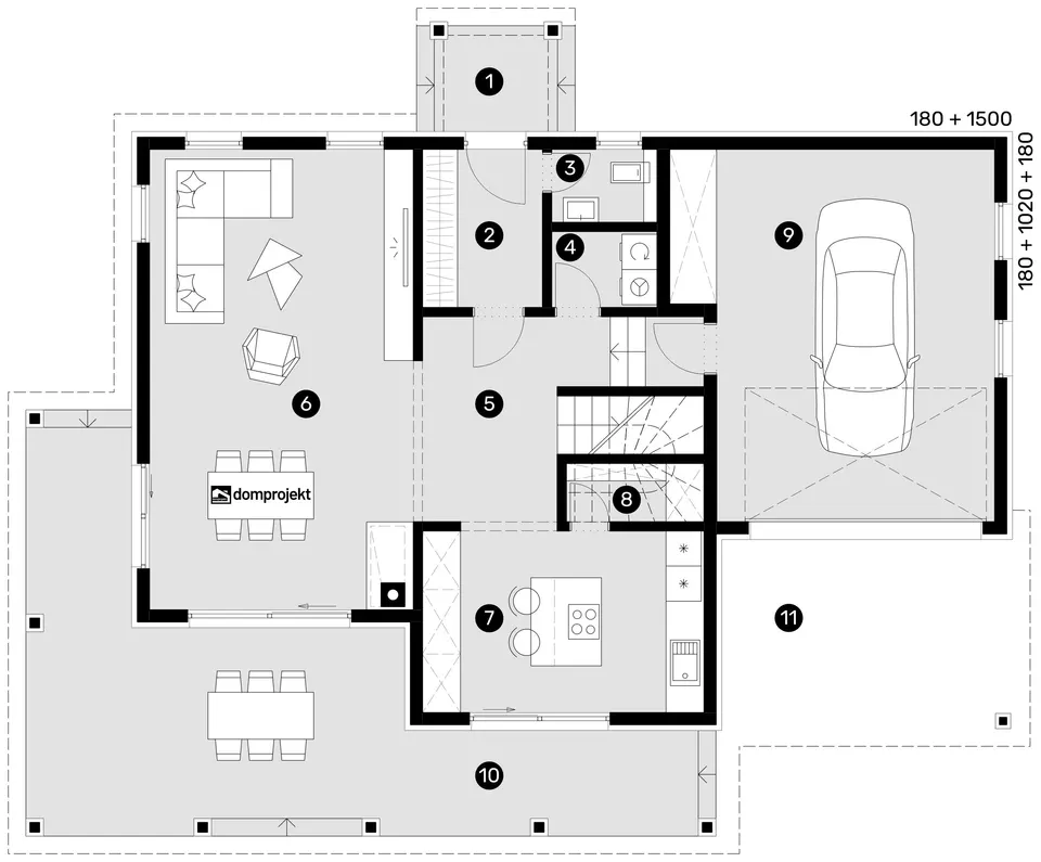 Osnova: Domprojekt Francesca, 212 m²
