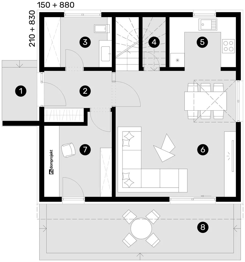 Osnova: Domprojekt Ines, 122 m²