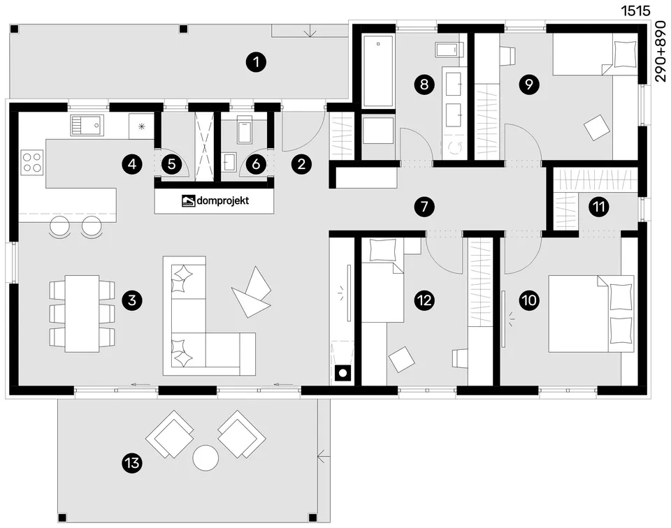 Osnova: Domprojekt Ingrid, 116 m²