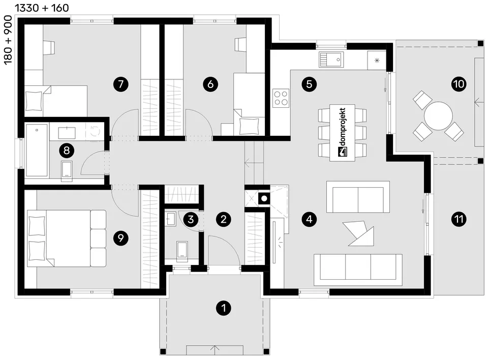 Osnova: Domprojekt Iris, 100 m²