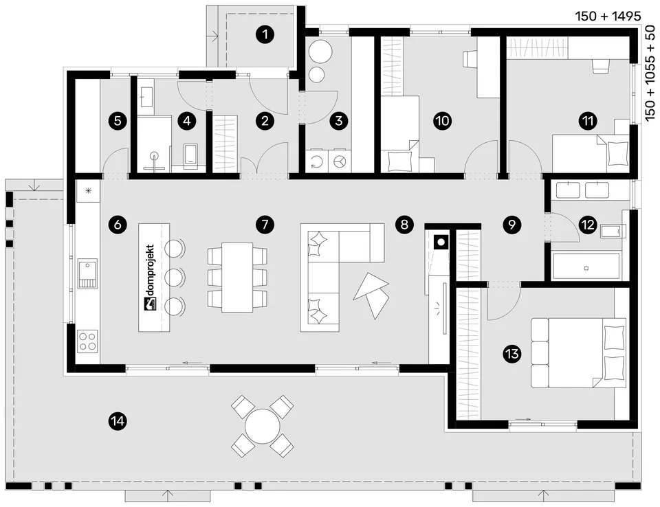 Osnova: Domprojekt Ivy, 141 m²