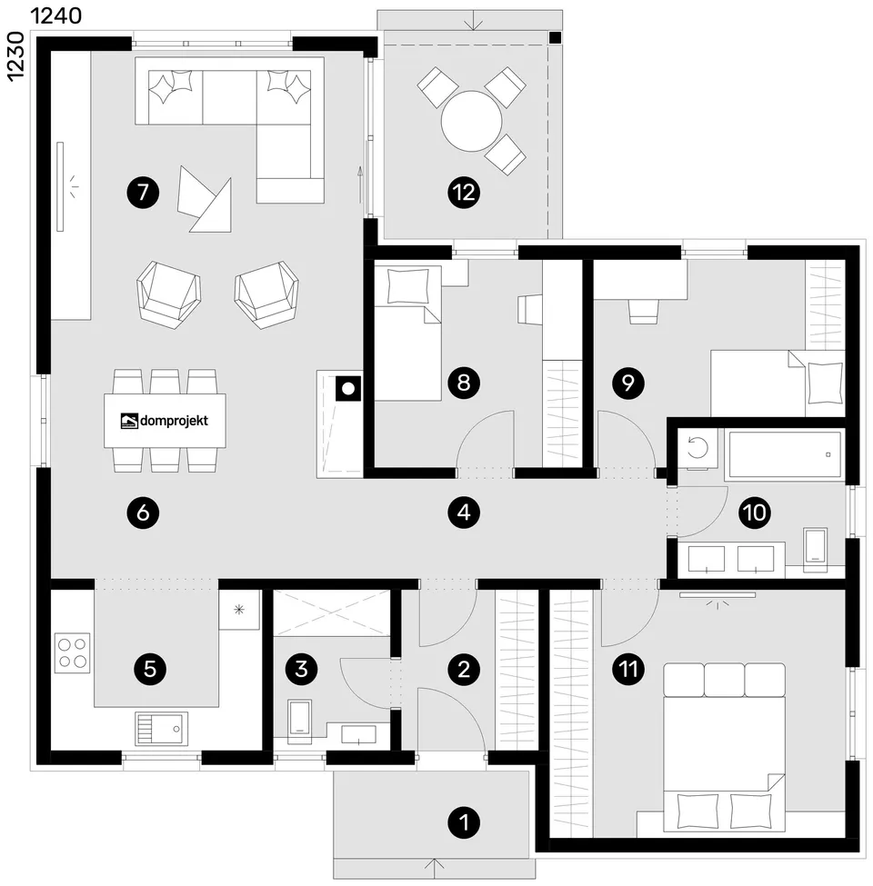 Osnova: Domprojekt Karmela, 107 m²